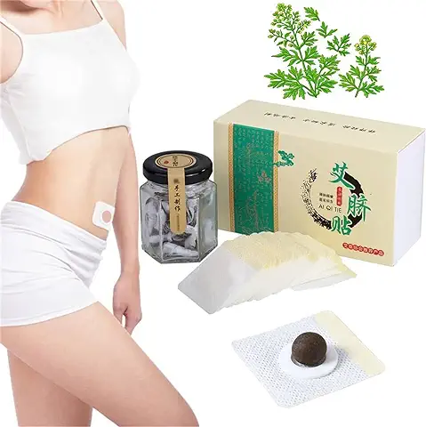 Desintoxicación para Adelgazar el Vientre, Etiqueta Engomada del Ombligo de Mugwort, la Etiqueta Engomada Natural de la Medicina China del Vientre Mejora el Insomnio(30 Piezas)  