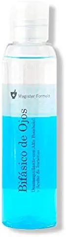 Desmaquillante de Ojos Bifásico 125ml con Manzanilla | Ojos, Labios y Pestañas | Elimina todo tipo de Maquillaje, Waterproof | Limpieza Facial | Efecto Calmante y Anti-irritante | Magister Formula  