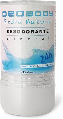 Desodorante De Alumbre Natural En Piedra (120gr) Para Hombres Y Mujeres. Antitranspirante Para El Sudor Fuerte De Axilas Y Pies. Sin Aluminio Y Sin Parabenos. 100% Natural  