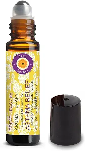 Deve Herbes ALIVIO DEL ASMA RESPIRA FÁCIL - Adecuado para Personas Asmáticas con Presión Arterial Normal, Mezcla de Aceite Esencial de Aromaterapia 10ml (0.33 oz)  