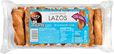 DIAT Radisson - Lazos de Hojaldre sin Azúcar | Vegan y con Alto Contenido de Fibra | Endulzado con Edulcorante | Sin Azúcares Añadidos |  