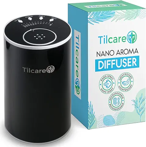 Difusor de Aceites Esenciales sin Cable, sin Agua y Nano para Aromaterapia - Difusor de Aceites Esenciales Recargable - Difusor Moderno y Nebulizador Terapéutico para el Hogar y los Viajes  