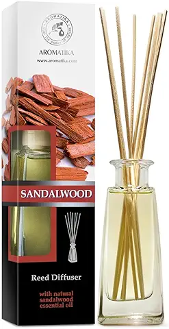 Difusor de Sándalo 100ml - Fragancias de Intensas y Duraderas con 10 Palitos de Bambú - Set para Aromatizar Aire para Cuartos - Aromaterapia - Ambientador  