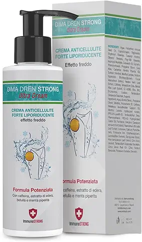 Dima DRENA STRONG – Crema Anticelulítica Drenante Fuerte Liporiducente, Fórmula Bioactiva Hiperpenetrante, Reafirmante anti Almohadillas y Encharcamientos- ImmunoSTRONG  