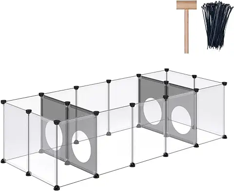 DINMO Corral de Conejo, Jaulas de Conejillo de Indias, Jaulas de Hámster, Diseño de Agujeros de Juego Interesante para Animales Pequeños, Conejo, Hurón, Erizo, DIY, Expandido, Portátil  