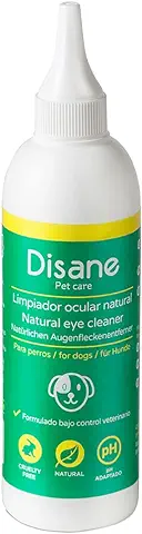 DISANE Limpiador Ocular para Perros Natural | 125 ml |Elimina Manchas y Legañas Alrededor del Ojo | Limpia e Hidrata los Ojos del Perro  
