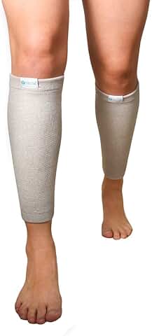 DOLCCIA 1 par Medias de Compresión de Bambú, Calcetines Compresivos Mujer Hombre, Mangas de Compresión para Deporte, Running, Ciclismo, Trabajo, Senderismo, Vuelo  