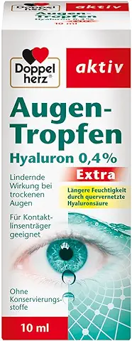 Doppelherz Gotas de ojos Extra Hialurónico 0,4 %, Gotas Hidratantes para los ojos Secos e Irritados, 1 x 10 ml  
