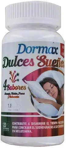 Dormax Dulces Sueños con 1,8 mg de Melatonina - 120 Comprimidos Masticables de Sabores  