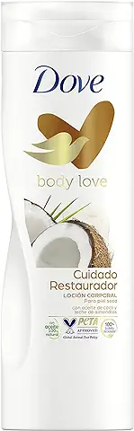 Dove Crema Hidratante Corporal Restauradora Con Aceite de Coco 100% Natural y Leche de Almendras para piel seca 400ml  