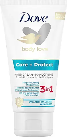 Dove Crema Hidratante de Manos Cuida y Protege con Ingredientes Antibacterianos para piel Normal a seca 75ml  