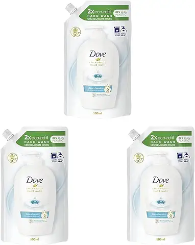 Dove Recarga Jabón Líquido de Manos Cuida y Protege con Ingredientes Antibacterianos y 5 Hidratantes, 500 ml (Paquete de 3)  