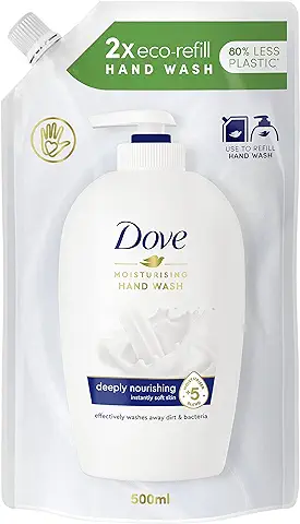 Dove Recarga Jabón Líquido de Manos Hidratación Profunda con 5 Hidratantes para Todo Tipo de Pieles, 500 ml  