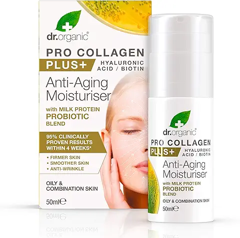 Dr. Organic | Crema Antienvejecimiento Pro Colágeno Plus+ con Probióticos | 50 ml  