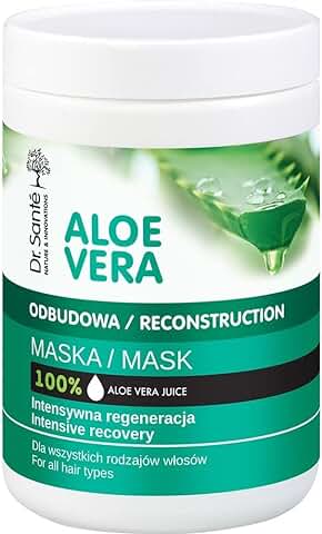 Dr. Sante Mascarilla Capilar Profesional Hidratante De Aloe Vera Y Queratina (Keratina) Con Cerámidas Naturales Pelo - Cabello Dañado Y Seco Natural Sin Parabenos Dr. Sante 1000Ml 1000 ml  