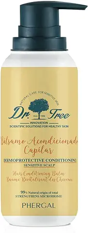 Dr. Tree Bálsamo Acondicionador Capilar, Pieles Sensibles, Cabello Suave y Brillante, 99% Ingredientes Naturales, Sin Sulfatos SLE, SLS, Sin Parabenos, Sin Siliconas, ECOCERT, 200ml  