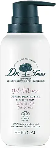 Dr. Tree Gel Intimo Dermoprotector Hipoalergénico, Higiene e Hidratación ECO, Restaura Flora, Elimina el Olor y Calma los Picores, Sin Sulfatos SLE,SLS, Sin Parabenos, Sin Siliconas, 200 ml  