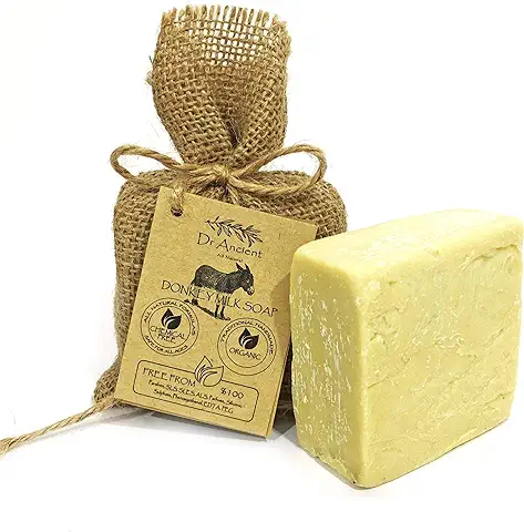 Dr.Ancient Barra de Jabón de Leche de Burra, Orgánico, Natural, Tradicional Hecho a Mano Antiguo - Antienvejecimiento Aclarador de la Piel, Hidratante - ¡Sin Químicos! 1 Unidad (Paquete de 1)  