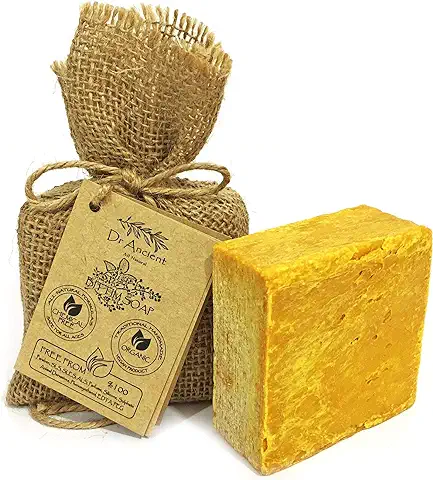 Dr.Ancient Jabón de Pistacia Silvestre Bittim Barra Orgánica Natural Vegana Tradicional Hecho a Mano Antiguo - Anticaspa, Pérdida de Cabello, Antibacterial - ¡Sin Químicos! 1 Unidad (Paquete de 1)  