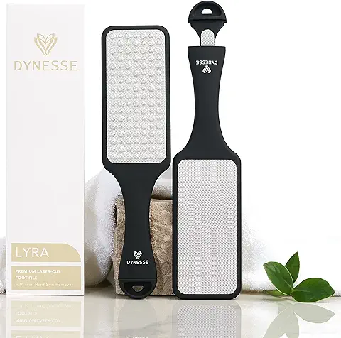 DYNESSE Lima Profesional para pies de Acero Inoxidable Cortada con Láser. 3 Herramientas en 1. Mini Escofina Integrada. Segura y Fácil de Usar. Profesional. Producto Multiuso  