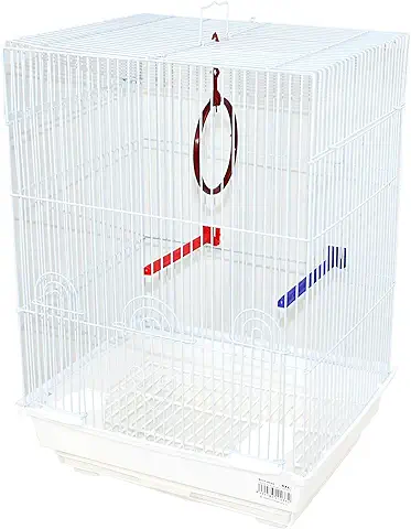 DZL- Jaula para Pájaros con Comederos,Palos y Columpios 34.5 * 28 * 48CM Jaula Agapornis Jaula para Ninfas Pajarera Periquito Canarios Color Azar  