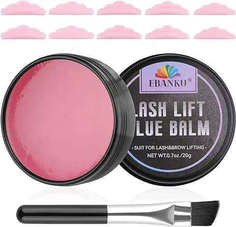 EBANKU Lash Lift Glue, Gel para Permanente de Cejas 2 en 1 Pegamento para Levantamiento de Pestañas con Silicona Rizador de Pestañas Pad, Adhesivo, Kit de Permanente de Pestañas  