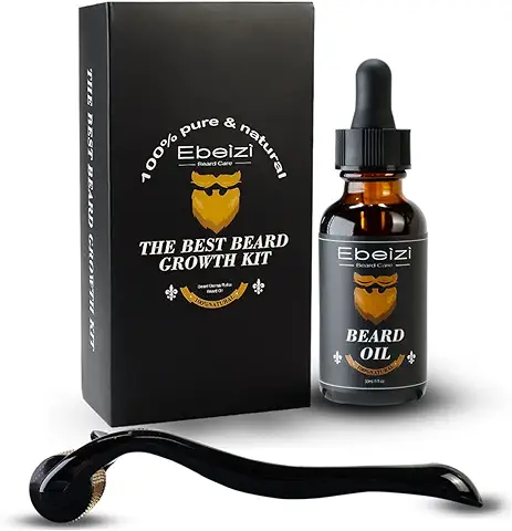 Ebeizi Derma - Rodillo para el Crecimiento de la Barba con Suero para el Crecimiento de la Barba  