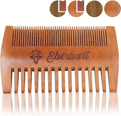 Eberbart Peine para Barba | Peine de Madera Auténtica Antiestática para el Cuidado Natural de la Barba (madera de Peral)  