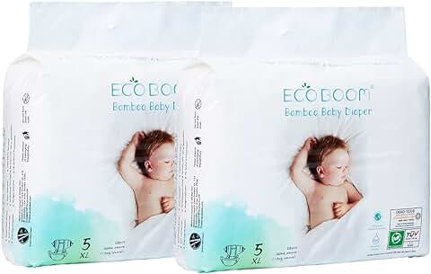 ECO BOOM- Pack 2 Bolsas Pañal Ecológico Eco Boom. 70% Biodegradable, Hipoalergénico, Talla XL. BAMBÚ 100%  