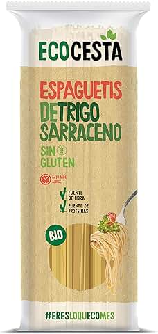 Ecocesta - Espaguetis de Trigo Ecológico - 500 g - Pasta Sin Gluten - Alto Contenido en Fibra y Proteínas - Elaborado con Harina de Trigo Sarraceno - Fácil de Preparar  