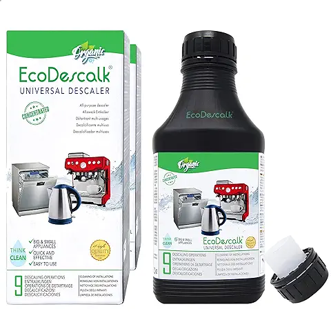 EcoDescalk Descalcificador Ecológico 2x500 ml (18 Descalcificaciones). Limpiador 100% Natural para Hervidores, Lavadoras y Lavavajillas. Descalcificador Líquido Multiusos para Todas las Marcas.  