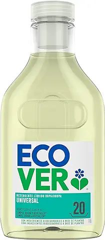 Ecover Detergente Líquido Lavadora Ecológico para ropa Blanca y de Color, Fragancia Honeysuckle/Jasmine, Universal 1L, 20 Lavados  