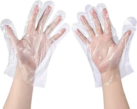 ECOZINK - Guantes de Plástico Desechables, Guantes para Manipulación de Alimentos, sin BPA, sin Polvo y sin Látex, Talla única, Color Transparente, Multiusos Cocina, Limpieza Hogar, Fiesta, Compras, Teñido del Cabello, Higiénicos de usar y Tirar.  