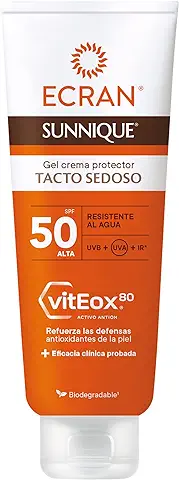 Ecran Sunnique - Gel Crema Tacto Sedoso Protector Spf 50, Fortalece Las Defensas Antioxidantes De La Piel - 250 Ml  