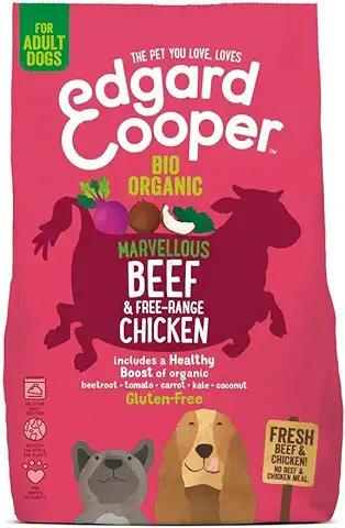 Edgard & Cooper Pienso Perros Adultos Comida Seca Natural Sin Cereales, Fácil de Digerir, Alimentación Sana Sabrosa y Equilibrada (Ternera/Pollo Orgánico, 7 kg (Paquete de 1))  