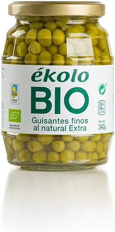 Ekolo Guisantes Naturales Bio, 6 Tarros,340g 2040g  