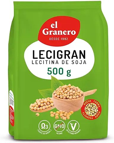 El Granero Integral - Lecigran, Lectina de Soja - 500 g - Rico en Vitaminas y Minerales - Favorece el Tránsito Intestinal - Beneficiosa para la Circulación Arterial - No GM - Apta para Veganos  