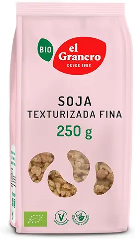 El Granero Integral - Soja Texturizada Fina Bio - 250 g - Rico en Proteínas y Vitaminas - Fuente Natural de Fibra - Favorece el Sistema Digestivo - Apta para Veganos  