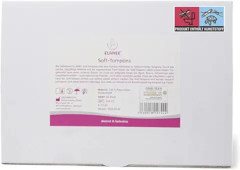 ELANEE Tampones Suaves sin Hilos, Material Suave y Flexible, 50 Unidades (742-V2)  