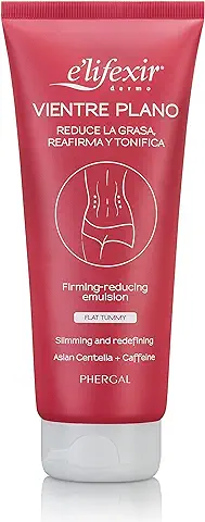 Elifexir Vientre Plano, Gel Reductor Abdomen, Crema Quemagrasas Reductora y Reafirmante Potente, Quema Grasas Adelgazante Mujer y Hombre, Con Cafeina y Centella Asiática, 200 ml  