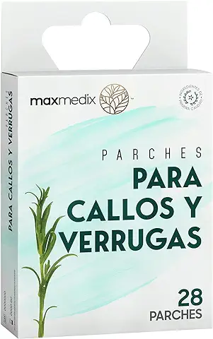 Eliminador de Verrugas de Ácido Salicílico Maxmedix - 28 Parches - Verrugas Comunes y Plantares, Callos - Aprobado y Testado por Dermatólogos - Natural e Indoloro  