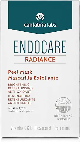 Endocare Radiance Peel Mask Mascarilla Exfoliante Facial, Antioxidante, Retexturizante con Ácido Hialurónico y Vitamina C, Todo Tipo de Pieles - 5 Unidades  