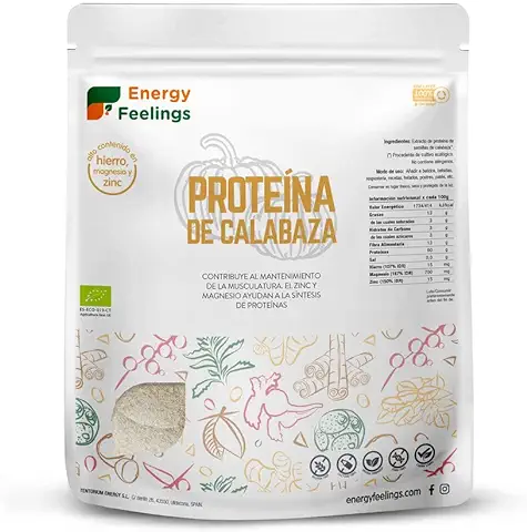 Energy Feelings Proteína de Calabaza Ecológica, XXL - 1000 gr  