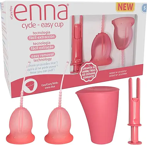 Enna Cycle EASY CUP Talla S - 2 Copas Menstruales + Aplicador + Caja Esterilizadora y de Transporte  