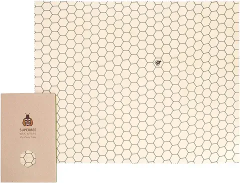 Envoltorios de Cera de Abeja SuperBee | Wraps de Cera Grande XXL | Hexagonia | Reusable, Eco Friendly, Envoltorio para Alimentos Zero Waste  