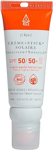 EQ | Combi Stick 2 en 1 - Protector Solar Mineral SPF50 Y Stick Labios SPF50 - Doble Protección Labial y Facial - Filtros Minerales - Protección UVA UVB muy alta - 20 ml  
