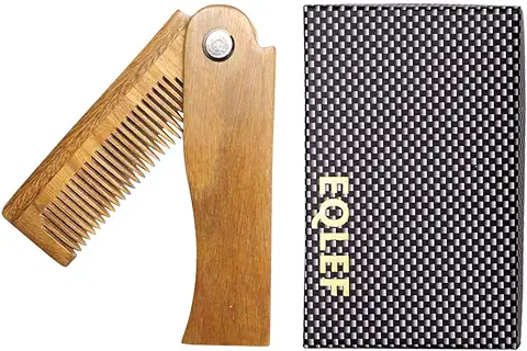 EQLEF Peine de Madera de Sándalo Peine Antiestático Peine de Madera Peine de Madera Peine de Madera Plegable Peine Peine de Madera Plegable de los Hombres  