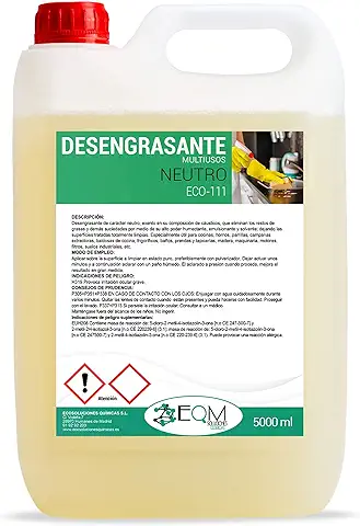 EQM SOLUCIONES QUIMICAS | ECO-111 | 5 L | Desengrasante Multiusos Neutro | Cocina, Hogar, Vehículos, Industria, etc. | Potente y Seguro, no Daña Ningún Material  