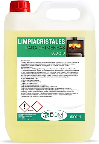 EQM SOLUCIONES QUIMICAS | ECO-213 | 5 L | Limpiacristales para Chimeneas, Estufas y Hornos | Elimina Hollín, Limpia Ladrillos y Otras Superficies Expuestas al Fuego  
