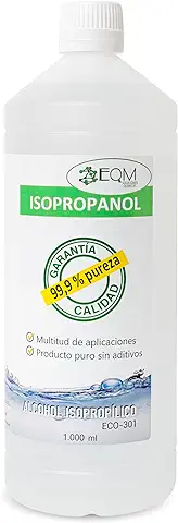 EQM SOLUCIONES QUÍMICAS | Alcohol Isopropílico 99,9% Pureza | 1L | Limpieza Componentes Electrónicos, Objetivos y Pantallas | Desinfección de Superficies  